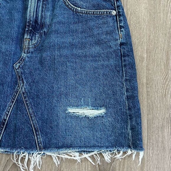 Everlane The Reconstructed Skirt Distressed Denim Mini Skirt Size 29 - Picture 2 of 8